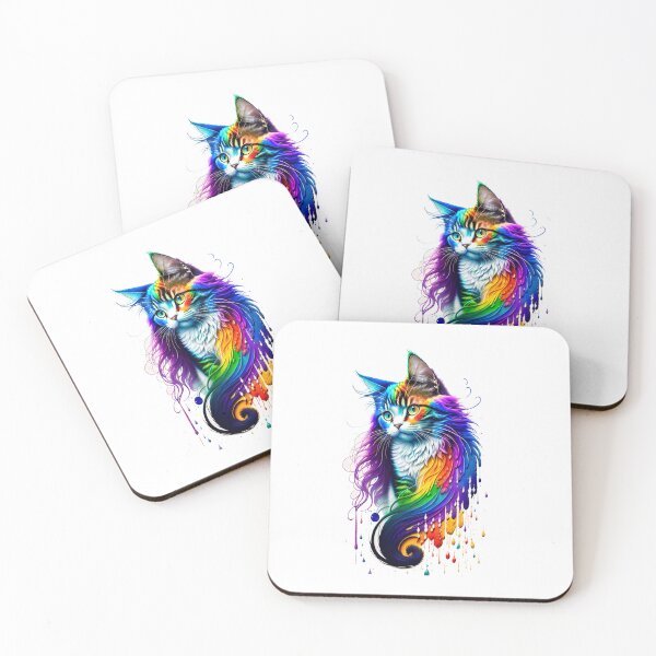 Item preview, rainbow cat digital art design #rainbow love pride LGBTQ designed and sold by sdartproject.