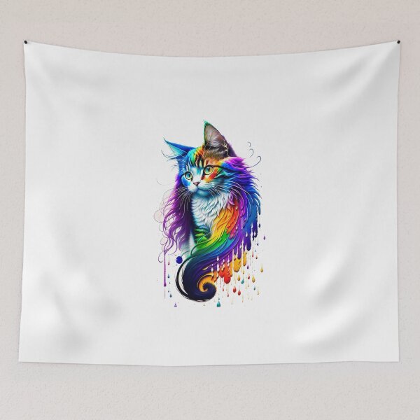 Item preview, rainbow cat digital art design #rainbow love pride LGBTQ designed and sold by sdartproject.