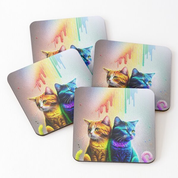 Item preview, Rainbow cats diital art design #rainbow art pride, LGBTQ designed and sold by sdartproject.