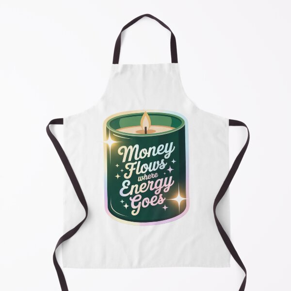 Item preview, Green Candle Sticker – Money Flows Where Energy Goes – Manifestation Quote | Eva Kiseleva designed and sold by Eva Kiseleva.