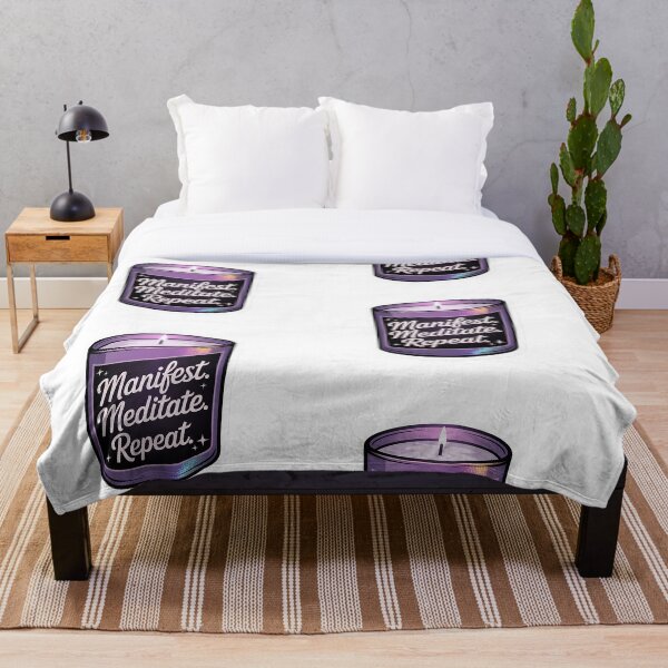 Item preview, Purple Candle Sticker – Manifest Meditate Repeat – Spiritual Affirmation | Eva Kiseleva  designed and sold by Eva Kiseleva.
