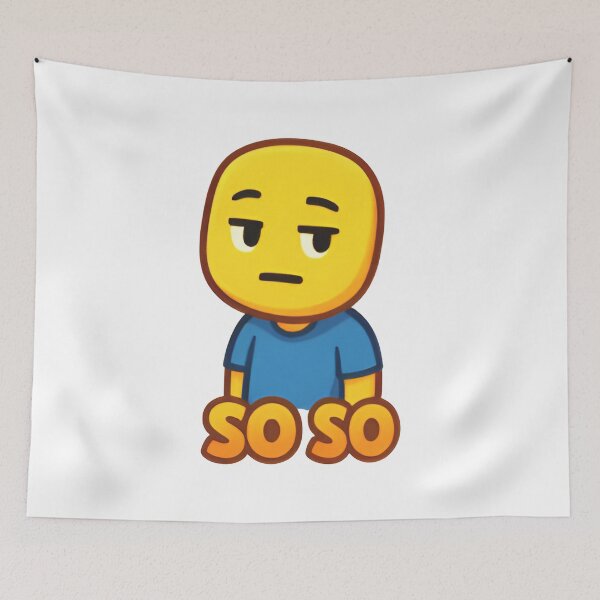 Item preview, So So Roblox Noob | Funny Meh Gamer Face | Roblox Meme Cartoon Design designed and sold by Printynest.