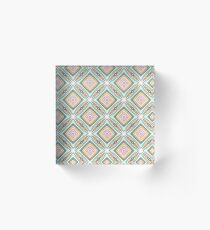 geometric chromatic prismatic colorful rainbow seamless repeat pattern Acrylic Block