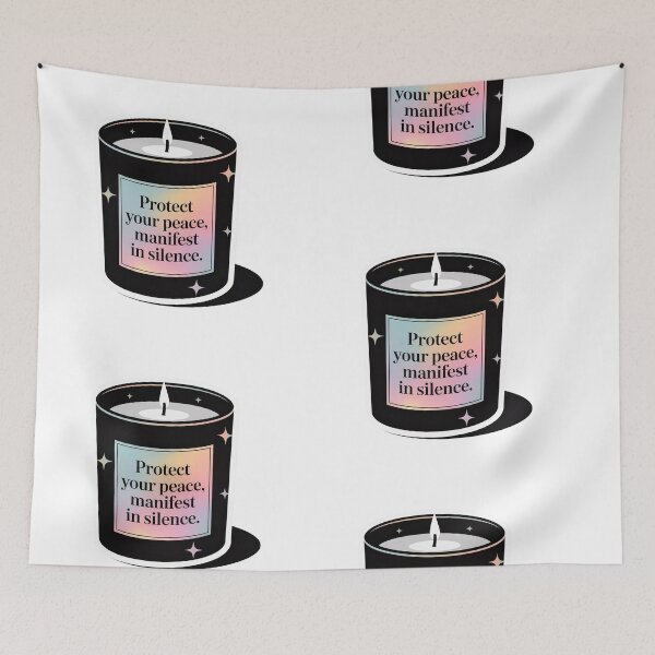 Item preview, Black Candle Sticker – Protect Your Peace Manifest in Silence | Eva Kiseleva  designed and sold by Eva Kiseleva.