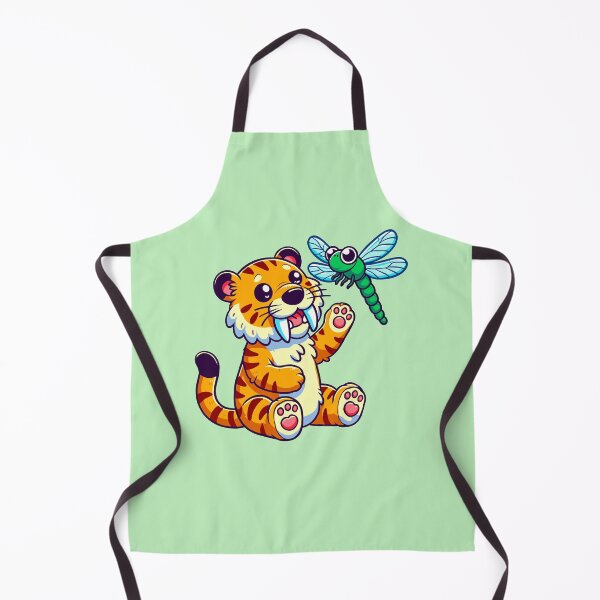 Item preview, Saber-toothed Tiger Playing with a Dragonfly designed and sold by Ghost on Toast.