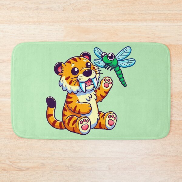Item preview, Saber-toothed Tiger Playing with a Dragonfly designed and sold by Ghost on Toast.