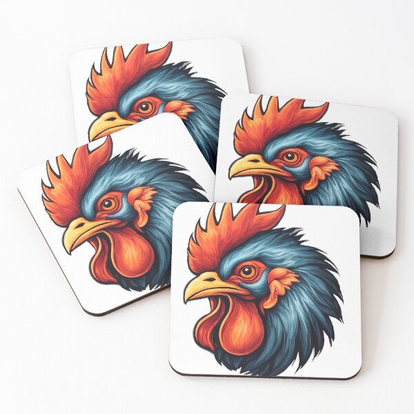 Item preview, fantastic and artistic representation of rooster head logo designed and sold by elkuni.