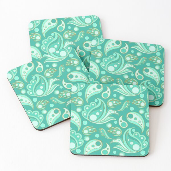 Item preview, Turquoise 70s mod paisley designed and sold by Home Cyn Home.