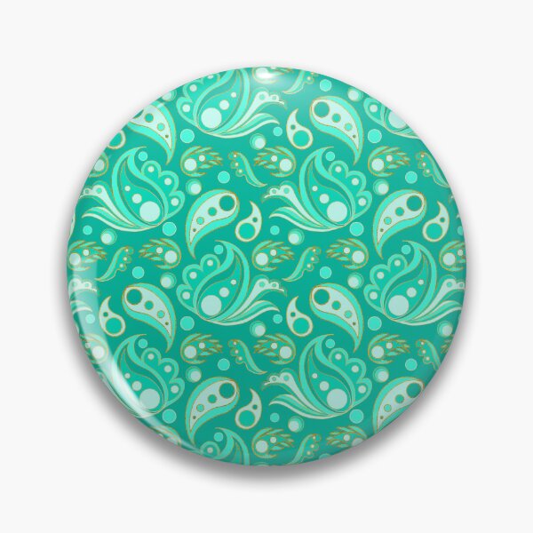 Item preview, Turquoise 70s mod paisley designed and sold by Home Cyn Home.