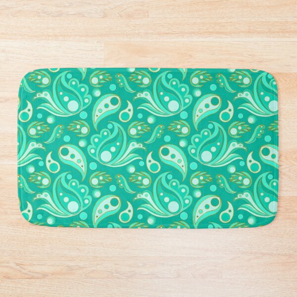 Item preview, Turquoise 70s mod paisley designed and sold by Home Cyn Home.