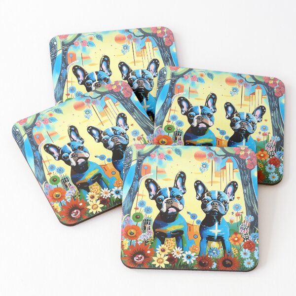 Item preview, Gemini. French bulldogs among exotic flowers. designed and sold by Natalia-Vlad.