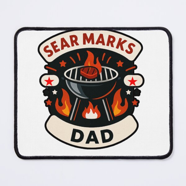 Item preview, Sear Marks Dad – Retro BBQ Grillmaster Design designed and sold by JenniferCreaArte .