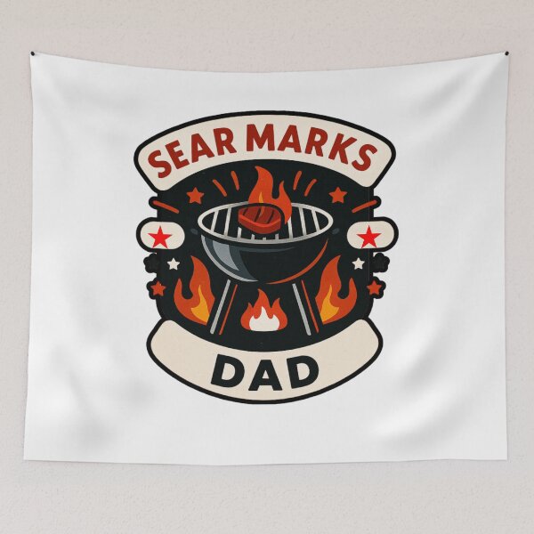 Item preview, Sear Marks Dad – Retro BBQ Grillmaster Design designed and sold by JenniferCreaArte .