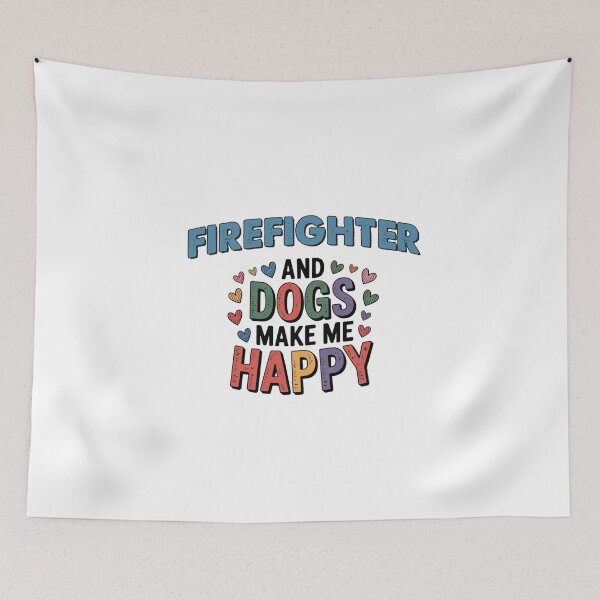 Item preview, Firefighter And Dogs Make Me Happy - Funny Firefighter Dogs Lover designed and sold by Oussinc.
