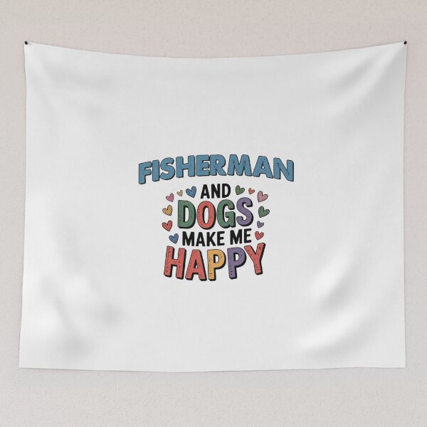 Item preview, Fisherman And Dogs Make Me Happy - Funny Fisherman Dogs Lover designed and sold by Oussinc.