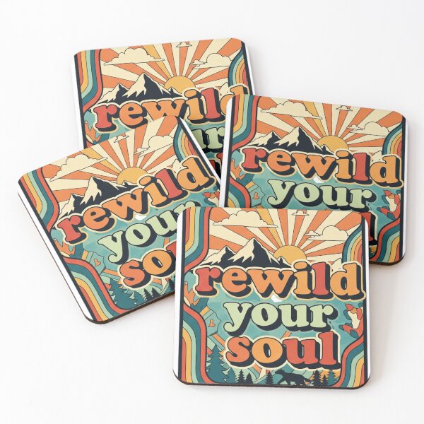 Item preview, Rewild Your Soul Retro Nature Art | Vintage Mountain Sunset Landscape designed and sold by Photos-by-adot.