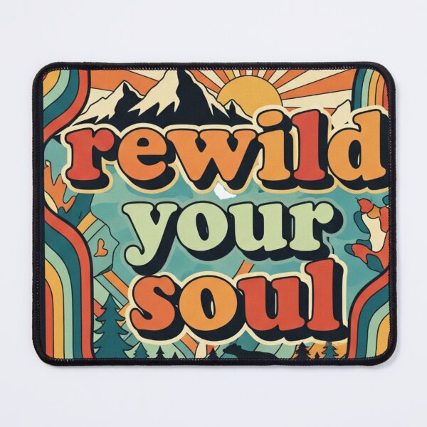 Item preview, Rewild Your Soul Retro Nature Art | Vintage Mountain Sunset Landscape designed and sold by Photos-by-adot.