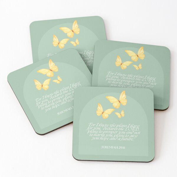 Item preview, Yellow Butterfly Bible Verses - Jeremiah 29:11 designed and sold by bywellversed.