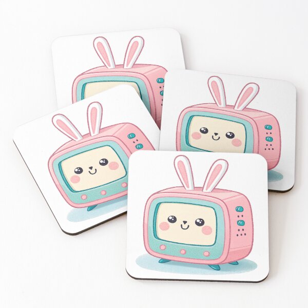 Item preview, retro television set illustration kawaii designed and sold by elkuni.