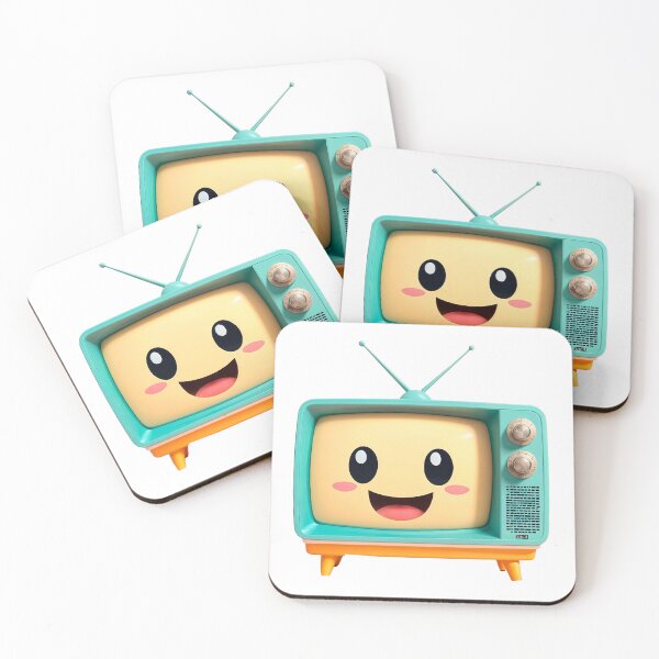 Item preview, retro television set illustration kawaii designed and sold by elkuni.