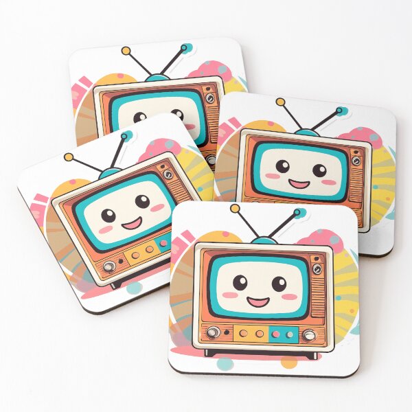 Item preview, retro television set illustration kawaii designed and sold by elkuni.