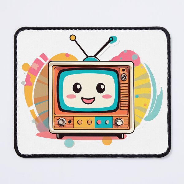 Item preview, retro television set illustration kawaii designed and sold by elkuni.