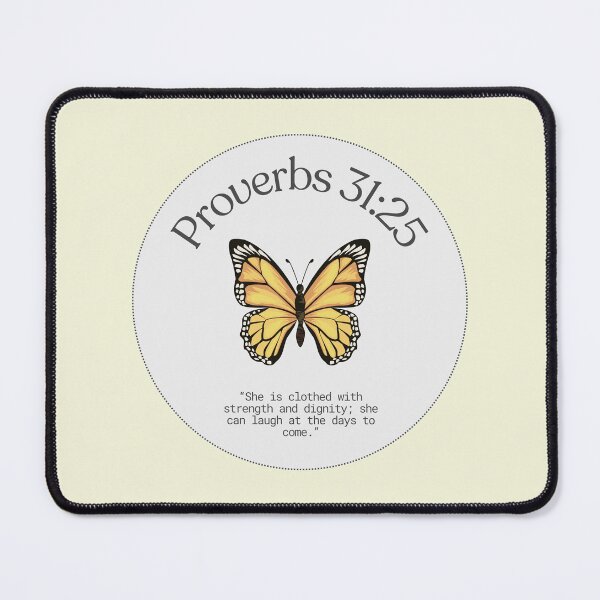 Item preview, Proverbs 31:25 Yellow Butterfly Bible Verse designed and sold by bywellversed.