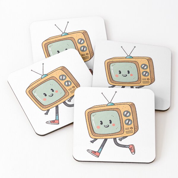 Item preview, Walking TV hand drawn cartoon sticker icon designed and sold by elkuni.
