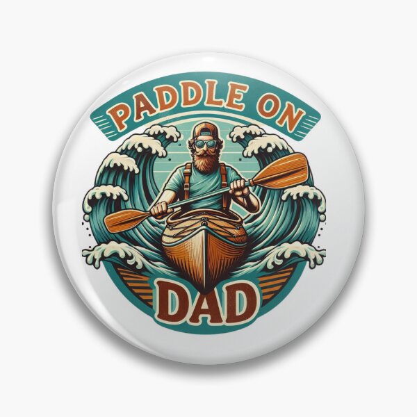 Item preview, Paddle On, Dad – Retro Kayaking Adventure Art designed and sold by JenniferCreaArte .
