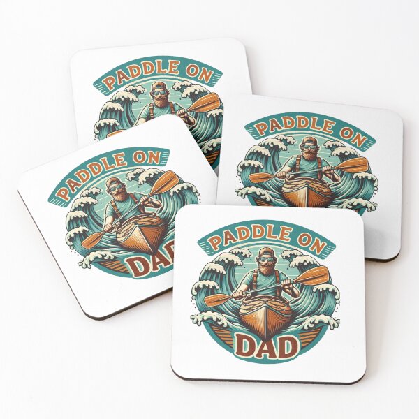 Item preview, Paddle On, Dad – Retro Kayaking Adventure Art designed and sold by JenniferCreaArte .