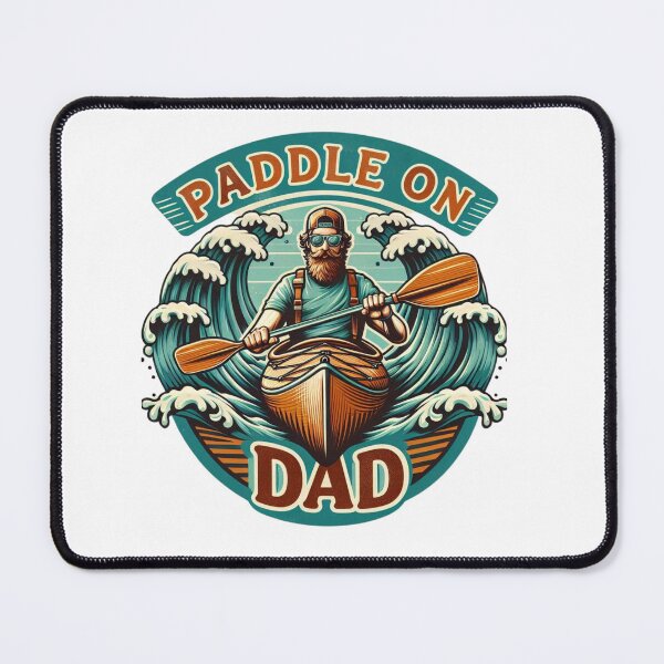 Item preview, Paddle On, Dad – Retro Kayaking Adventure Art designed and sold by JenniferCreaArte .