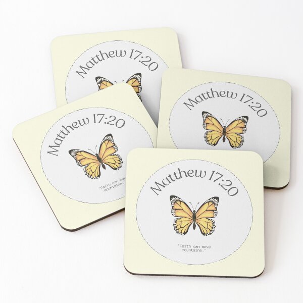 Item preview, Matthew 17:20 Yellow Butterfly Bible Verse designed and sold by bywellversed.