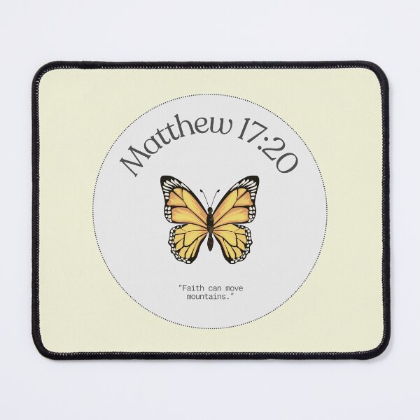 Item preview, Matthew 17:20 Yellow Butterfly Bible Verse designed and sold by bywellversed.
