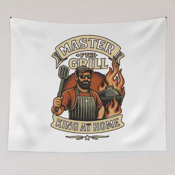 Item preview, Master of the Grill – King at Home BBQ Dad Design designed and sold by JenniferCreaArte .