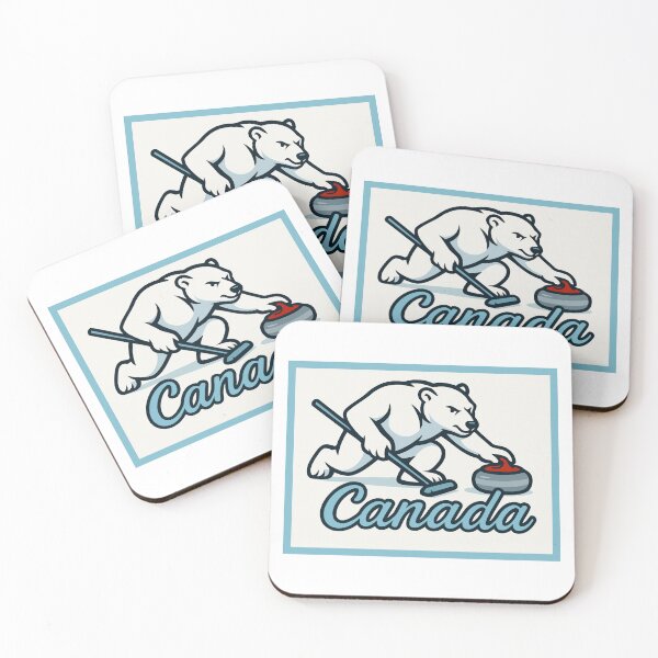 Item preview, Curling Polar Bear CANADA designed and sold by retrographics.