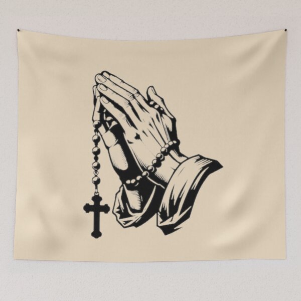 Item preview, Praying Hands with Rosary  designed and sold by Myra365Art.