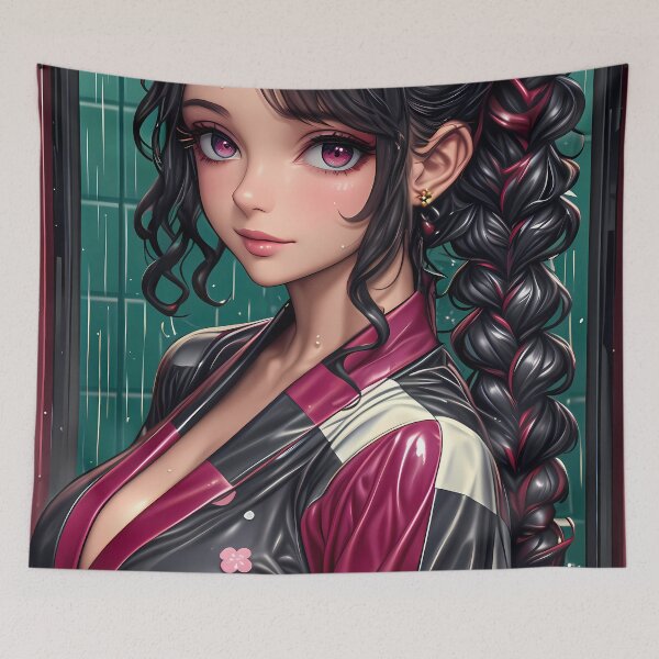 Item preview, Nezuko Kamado Demon Slayer Anime Girl Waifu in Wet Outfit Bathroom Scene designed and sold by gamalruginaq.