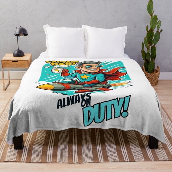 Item preview, Captain Dad on Duty – Funny Superhero Jet Illustration designed and sold by JenniferCreaArte .