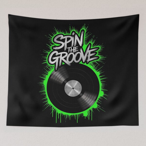 Item preview, Spin the Groove – Neon Green Vinyl designed and sold by QuirkySpark.