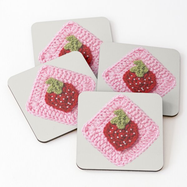 Item preview, Crochet Strawberry Granny Square designed and sold by TackyTime.