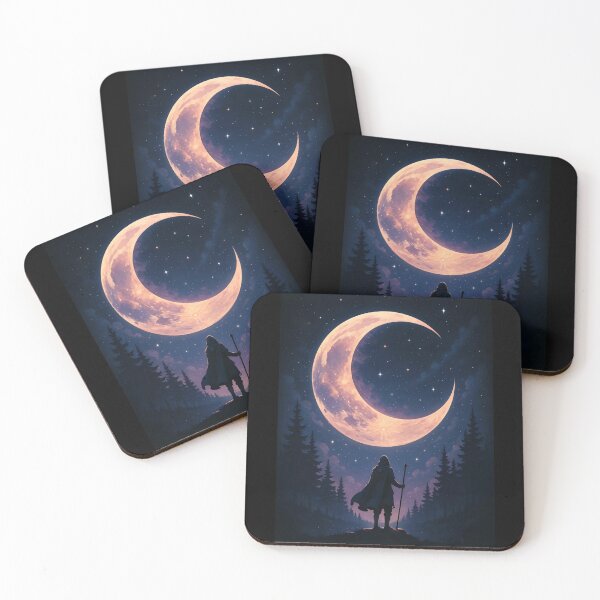 Item preview, Lone Wanderer Under Magical Crescent Moon designed and sold by Amr Siam.