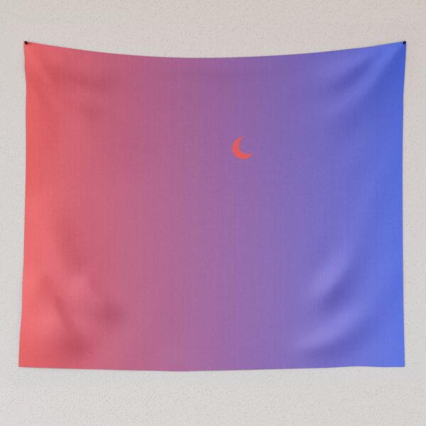 Item preview, Red Crescent Moon in Red/Blue Gradient Sky designed and sold by ShaunSandhu.