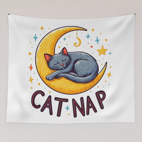 Item preview, cat nap, nap time, pet, lazy cat designed and sold by TrueArtVibes.