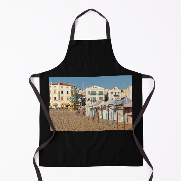 Item preview, Beach Tents And Buildings In Nazaré Beach Portugal designed and sold by PsychoAlien.com.