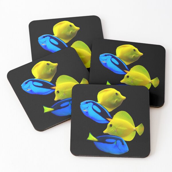 Item preview, Yellow Tang Blue Tang Saltwater Reef Aquarium Fish Tank Art  designed and sold by Aquarium Eclipse.