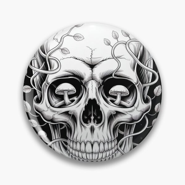 Item preview, Skull and Mushrooms - Esoteric Gothic T-Shirt designed and sold by Credisaim.
