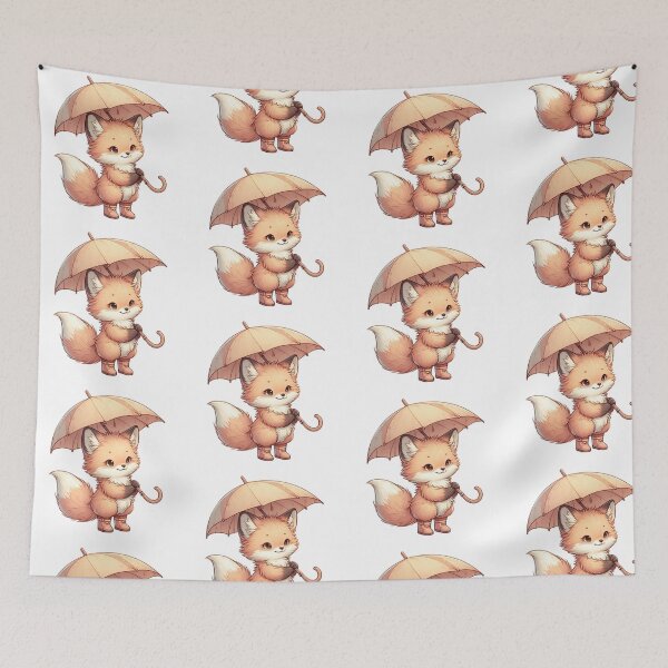 Item preview, Pastel Baby Fox in the Rain designed and sold by ввмел2020.