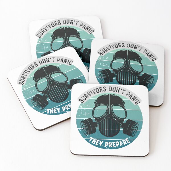 Item preview, Survivors Don’t Panic – Gas Mask Survival Quote Design designed and sold by FG-Brandworks.