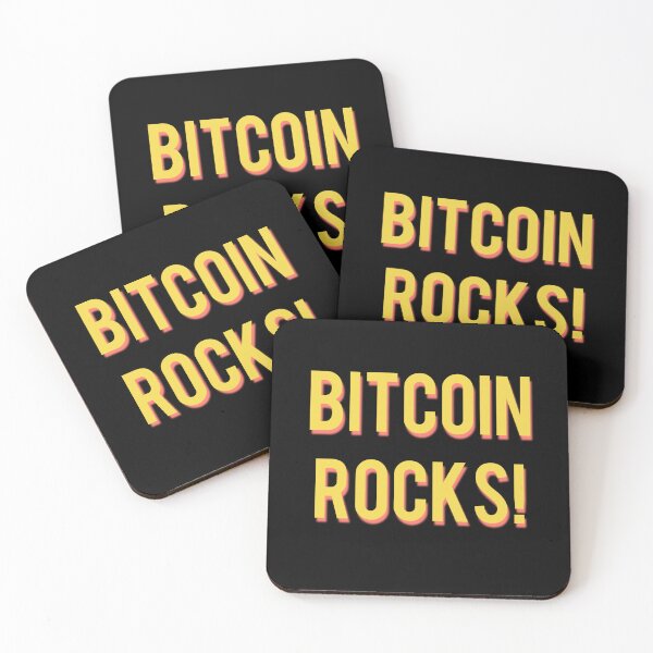 Item preview, Bitcoin Rocks! Yellow on black designed and sold by dianekamikaze.
