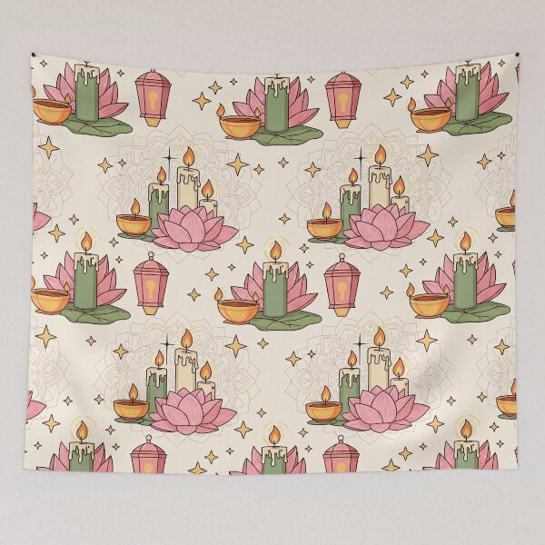 Item preview, Vesak Buddha Lotus Candle Pattern designed and sold by tretyakov.